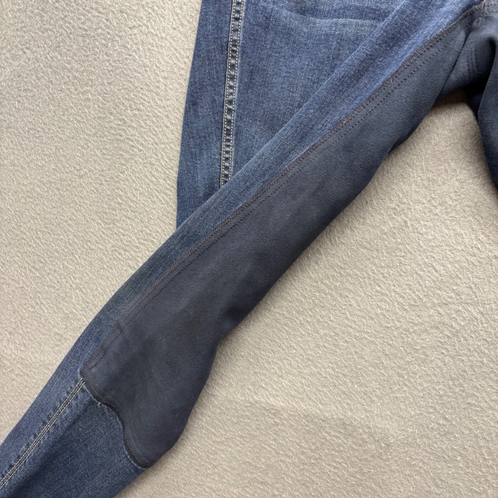 Goode Rider Blue Denim Full Seat Equestrian Riding Breeches Women Size 34R - Picture 10 of 15